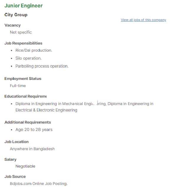 City Group Job Circular 2022