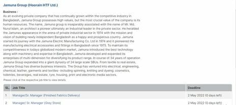 Jamuna Group Limited Job Circular 20222