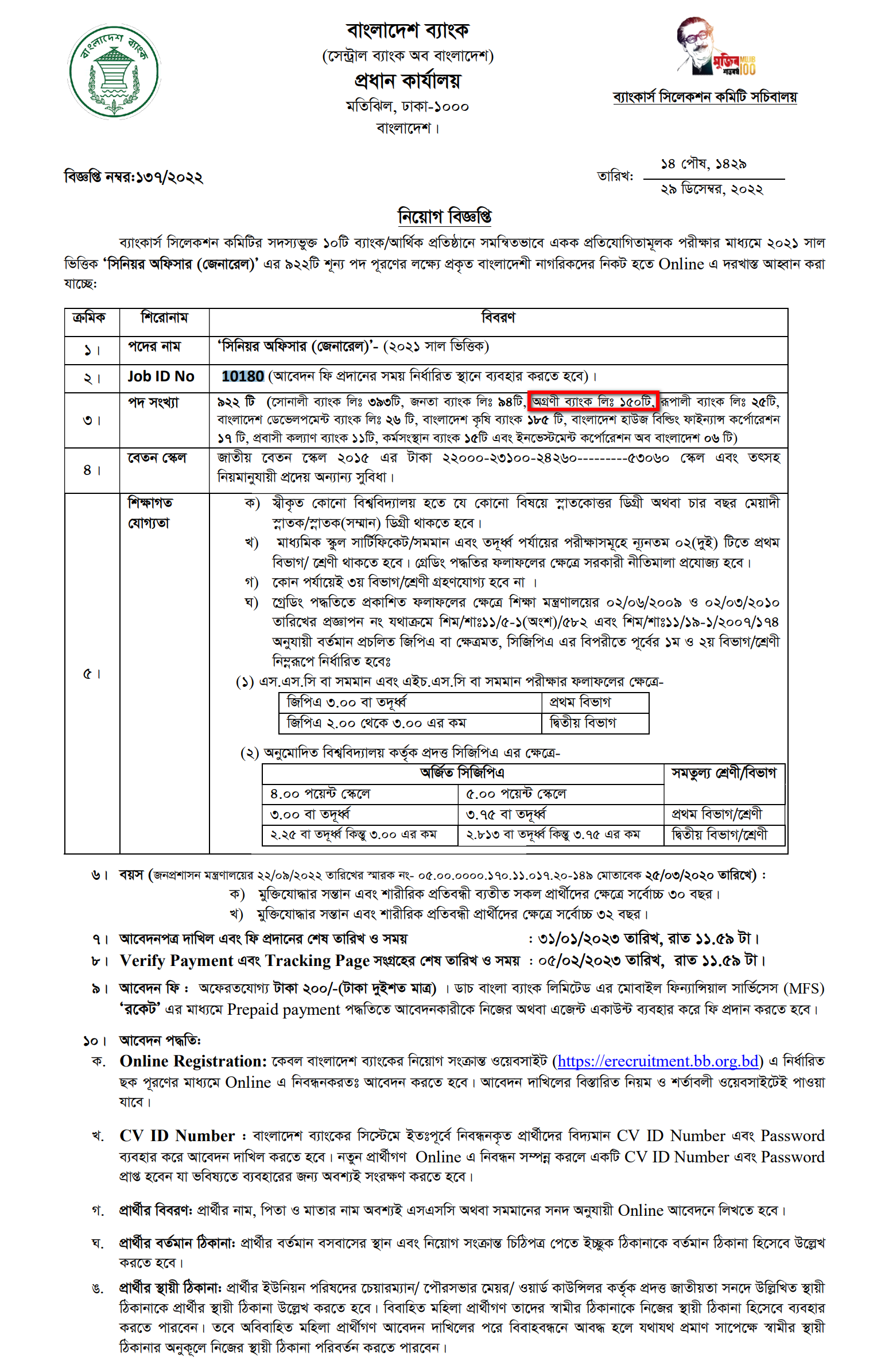 Agrani Bank Limited Job Circular 2023